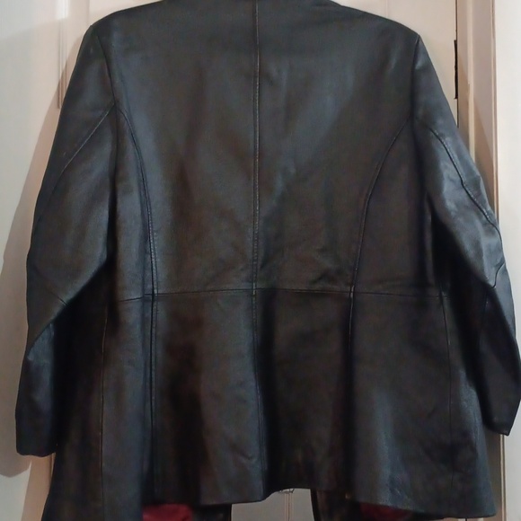 🤠Croft & Barrow Woman Lined Leather Coat Size 1X Like New - Picture 6 of 6
